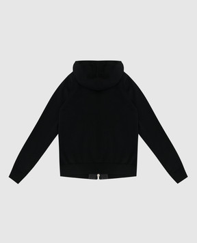 Stefano Ricci Children's black cashmere, silk and leather jacket YTJ8200030MANP