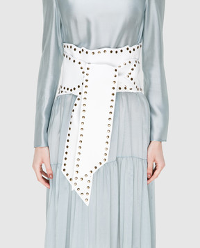Philosophy di Lorenzo Serafini White leather belt A30052171