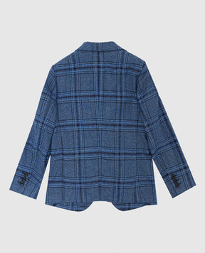 Stefano Ricci Checked wool, silk and cashmere children's blazer Y1RSGD2200WKC02A