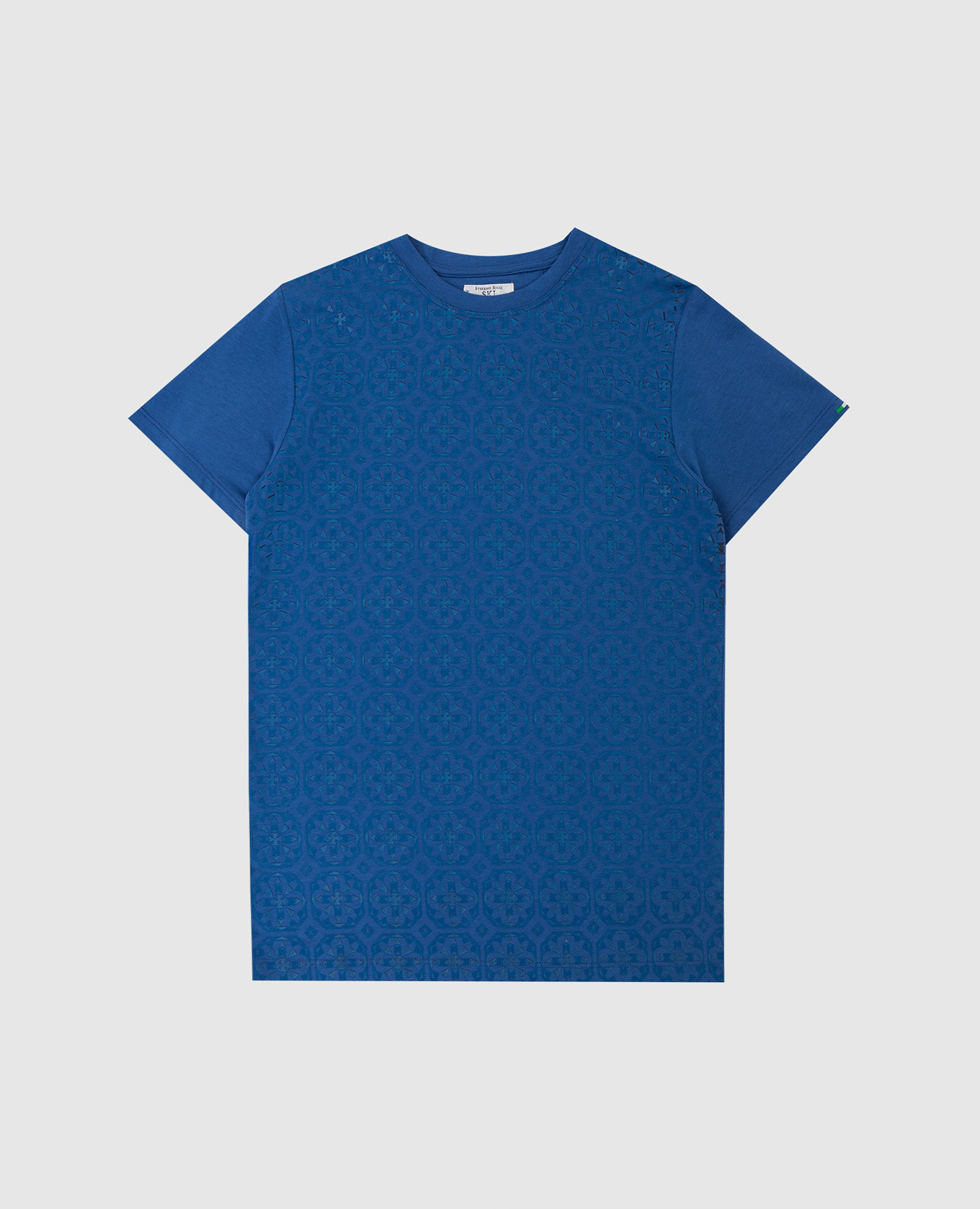 Children's blue t-shirt in print stefano ricci
