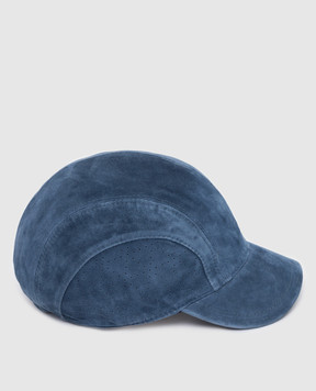 Stefano Ricci Children's dark blue suede cap YVF5090PSUEULT