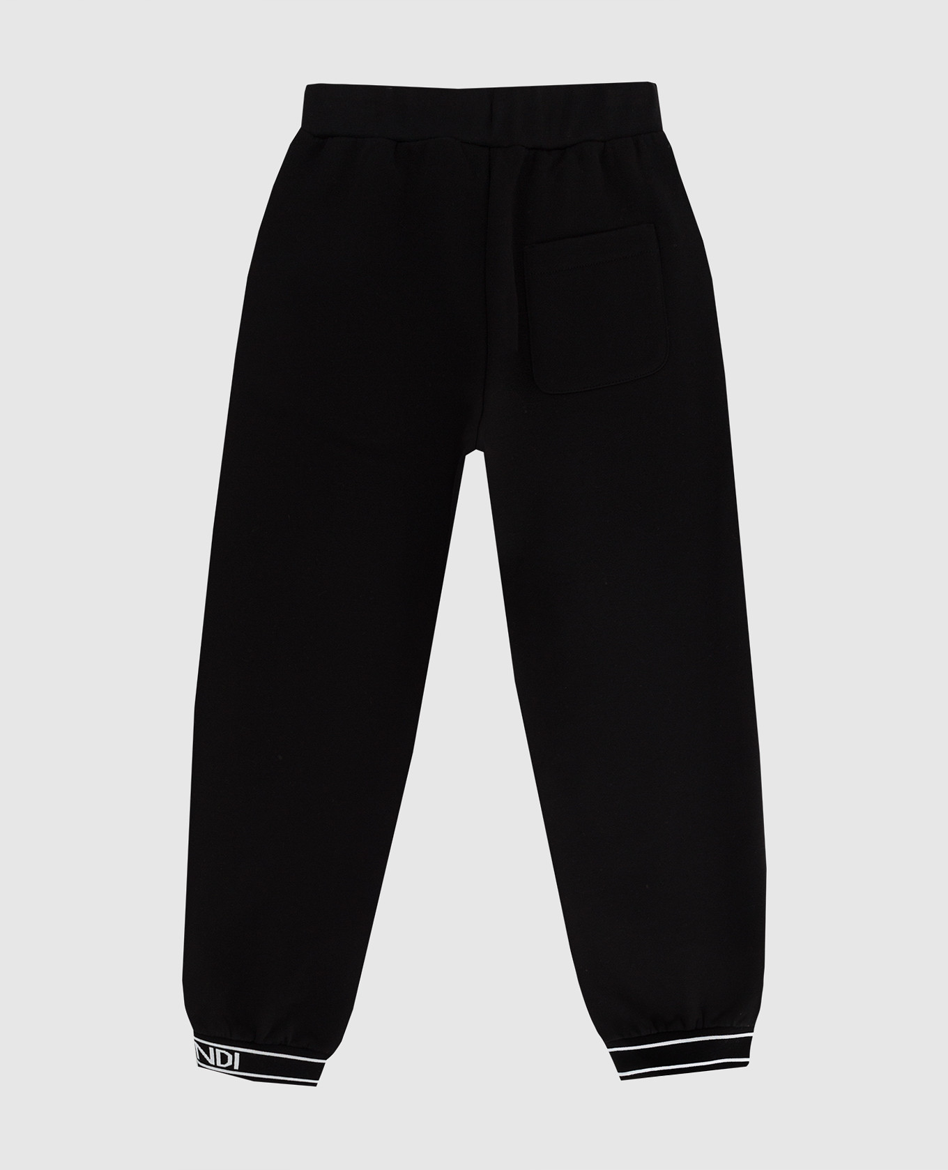 Kids black sweatpants with logo pattern Fendi 2