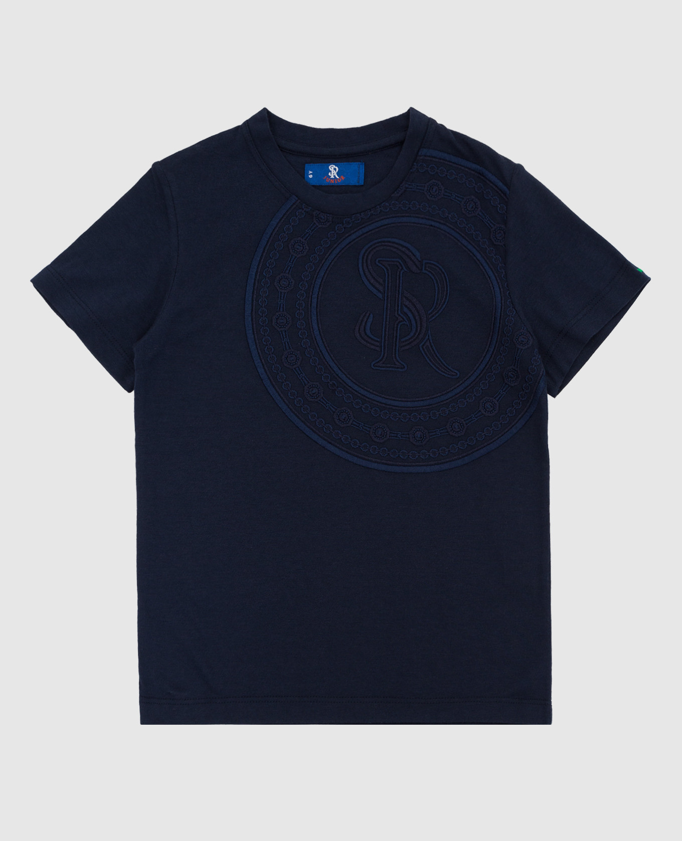 

Children's dark blue t-shirt with embroidery Stefano Ricci, Синий