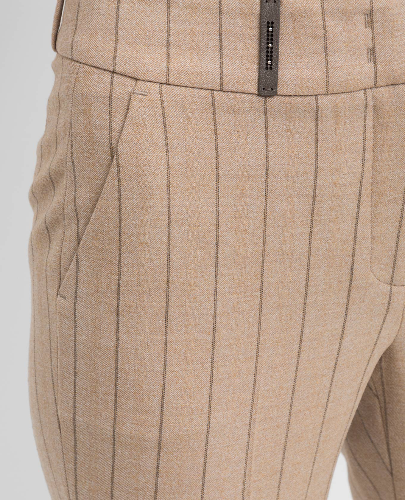 

Beige striped wool trousers Peserico