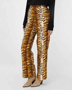 Philosophy di Lorenzo Serafini Velvet trousers in animal print A03035727