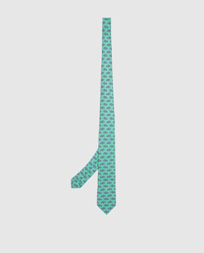 Stefano Ricci Children's green silk set of patterned tie and shawl YDHNG400