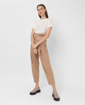 Peserico Beige high waist trousers P047833465A