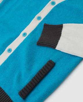 Stefano Ricci Baby turquoise cashmere cardigan YAK6S09CV6F6SA08
