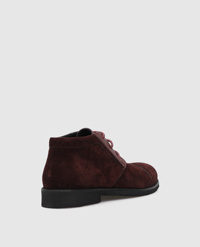 Stefano Ricci Children's burgundy suede deserts YRU514G807SDVH