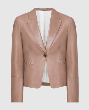 Brunello Cucinelli Dark beige leather jacket MPBIS8859