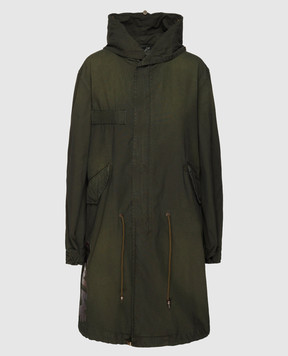 Mr&Mrs Italy Green parka with back print PKB478SE