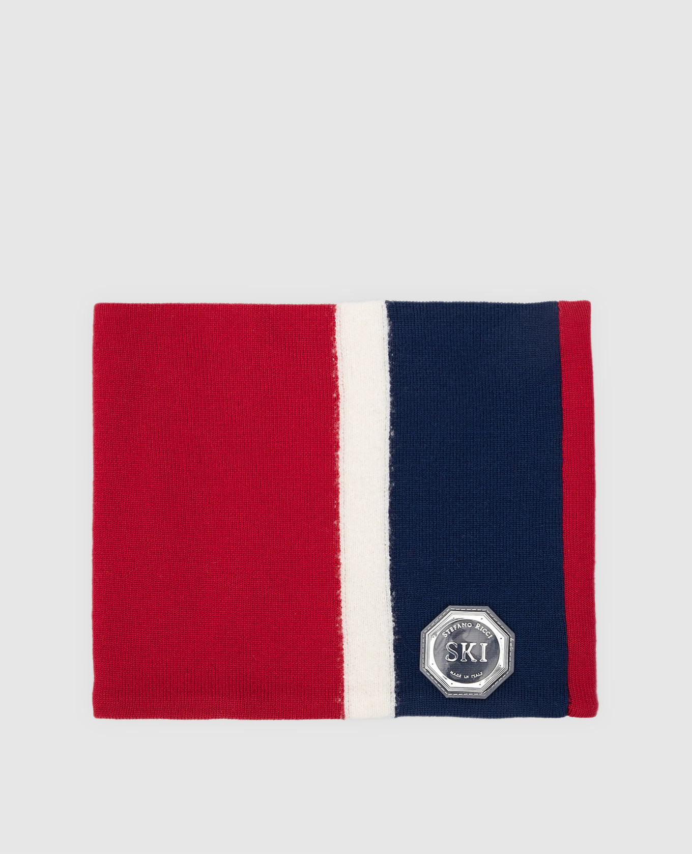 Children's red wool collar with emblem stefano ricci