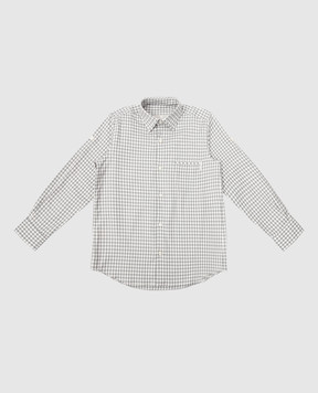 Stefano Ricci Children's gray checked shirt YC003202L823