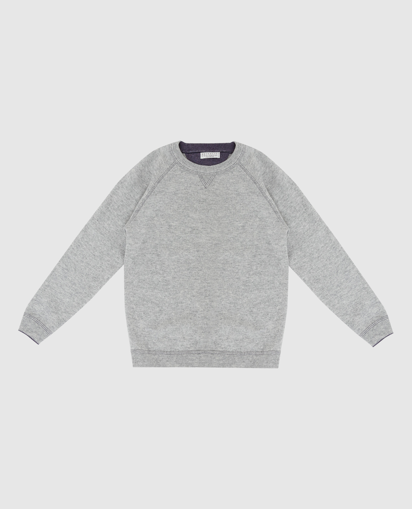 

Baby light gray jumper in wool, cashmere and silk Brunello Cucinelli, Серый