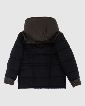 Stefano Ricci Children's wool jacket with leather inserts YAJ6400050SOL001