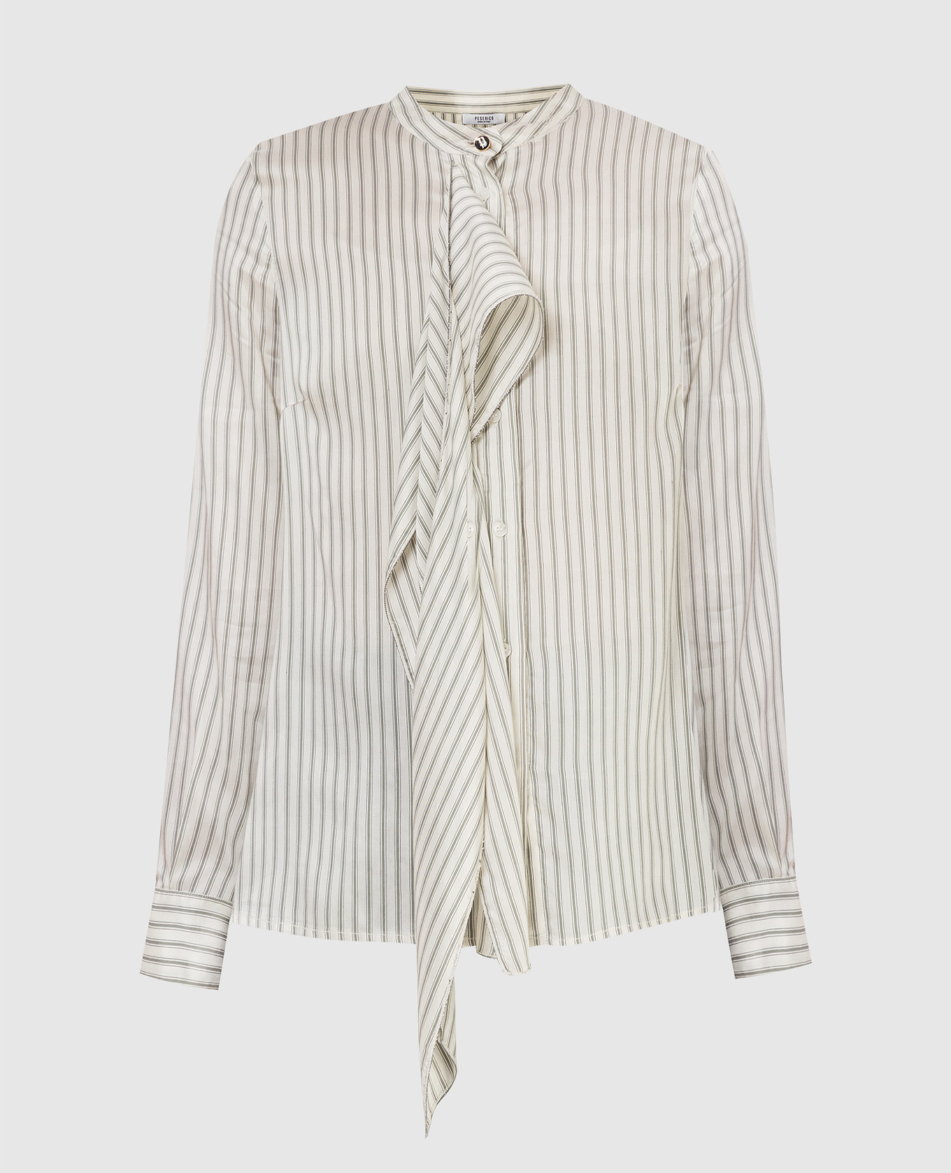 

Light green striped slit blouse Peserico