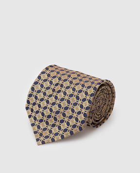 Stefano Ricci Navy blue patterned silk tie CCXDD44201
