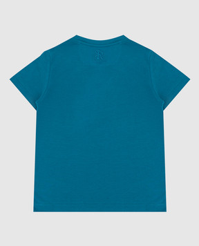 Stefano Ricci Children's turquoise t-shirt with embroidery YNH7200150803