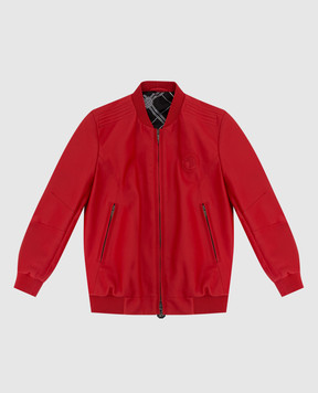 Stefano Ricci Children's red leather bomber jacket YTJ8200010NPPON