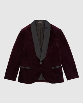 Brunello Cucinelli Children's burgundy corduroy jacket BL463GS04B