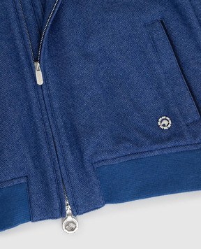 Stefano Ricci Children's jacket in silk and cashmere with suede inserts YDJ94003203824