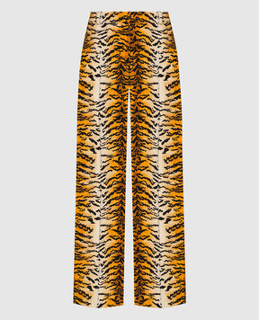 Philosophy di Lorenzo Serafini Velvet trousers in animal print A03035727