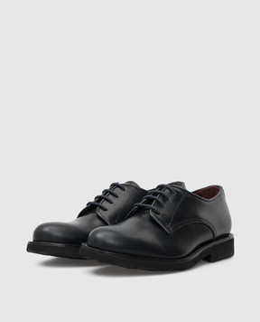 Stefano Ricci Kids Navy Leather Derbies YRU10G8029SP