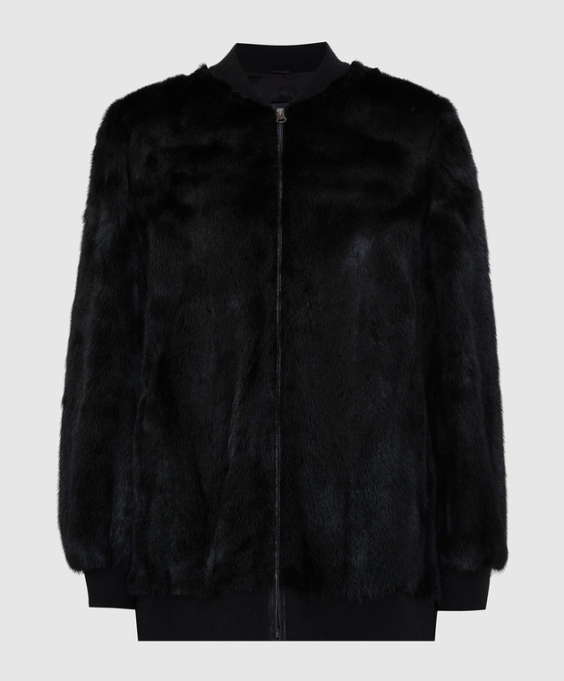 Black mink bomber jacket best sale