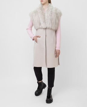 Rindi Light beige cashmere vest 426OR0R6OYSTER