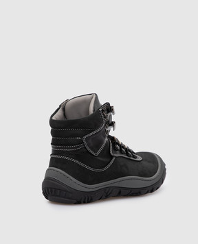 Stefano Ricci Children's black leather boots YRU6SG801NAVH