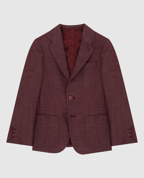 Stefano Ricci Children's burgundy wool and silk jacket Y1RF3712T0HC3992