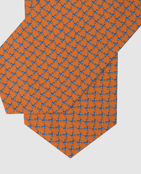 Stefano Ricci Children's orange silk ascot tie in a pattern YASNG300