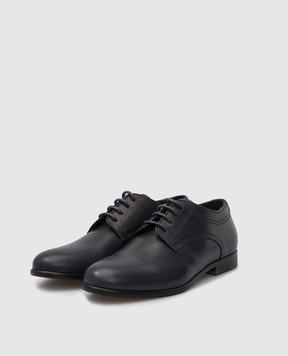 Stefano Ricci Kids Navy Leather Derbies YRU91CG818VBV