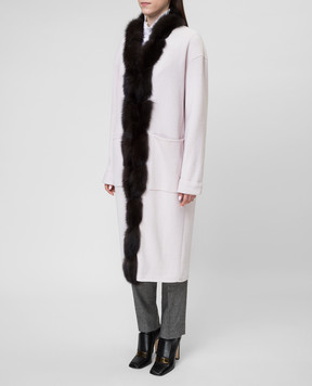 Real Furs House Light beige coat CSR01