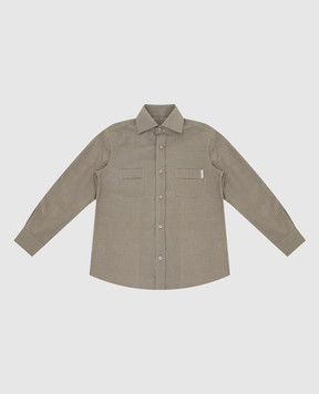 Stefano Ricci Children's dark beige corduroy shirt YC004159S1804