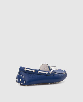 Stefano Ricci Children's blue leather moccasins YRU02G8006SK