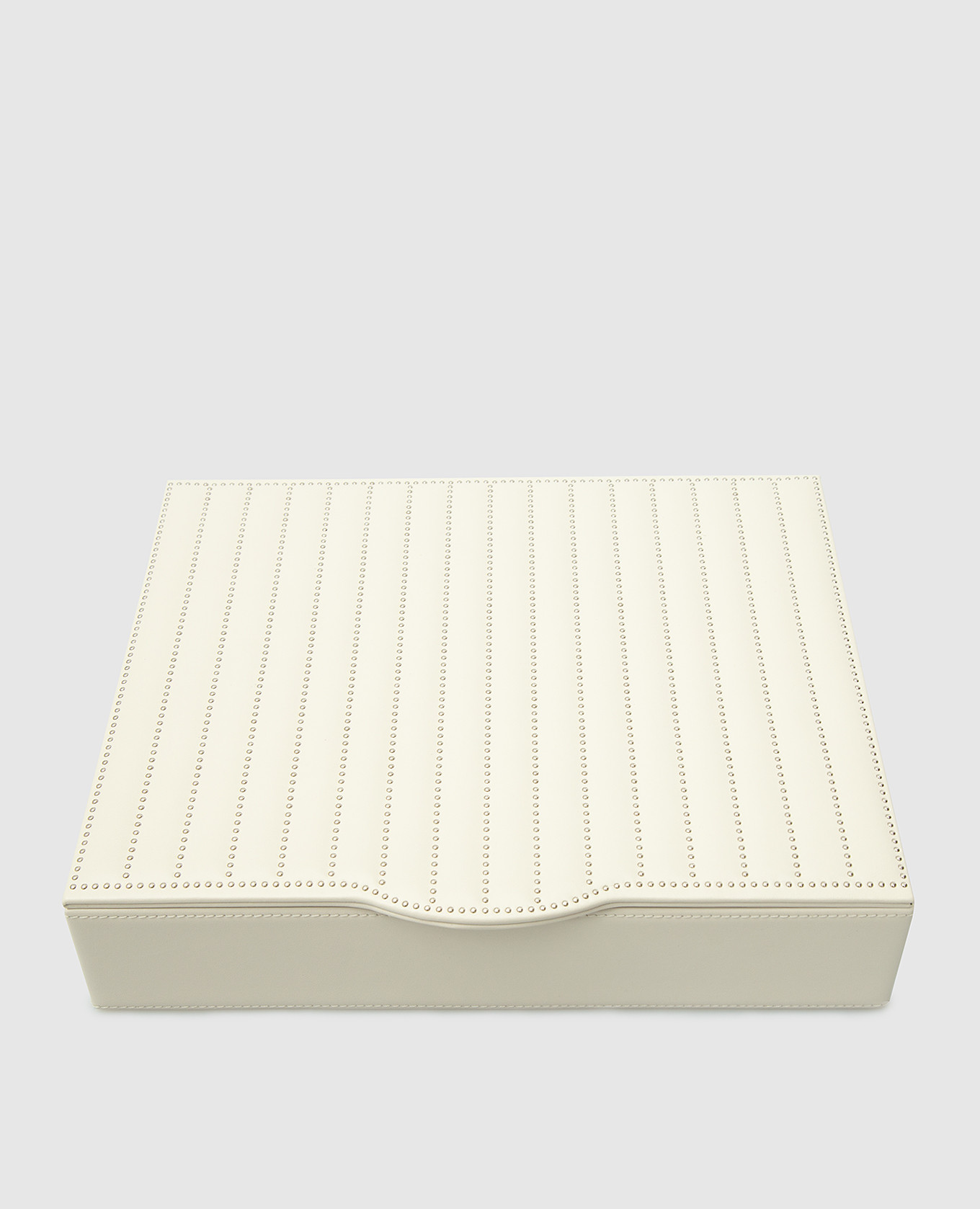 Light beige leather box for coffee capsules