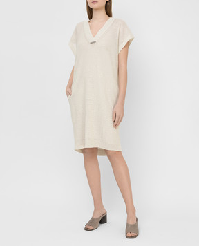 Brunello Cucinelli Light beige linen dress M10551A82