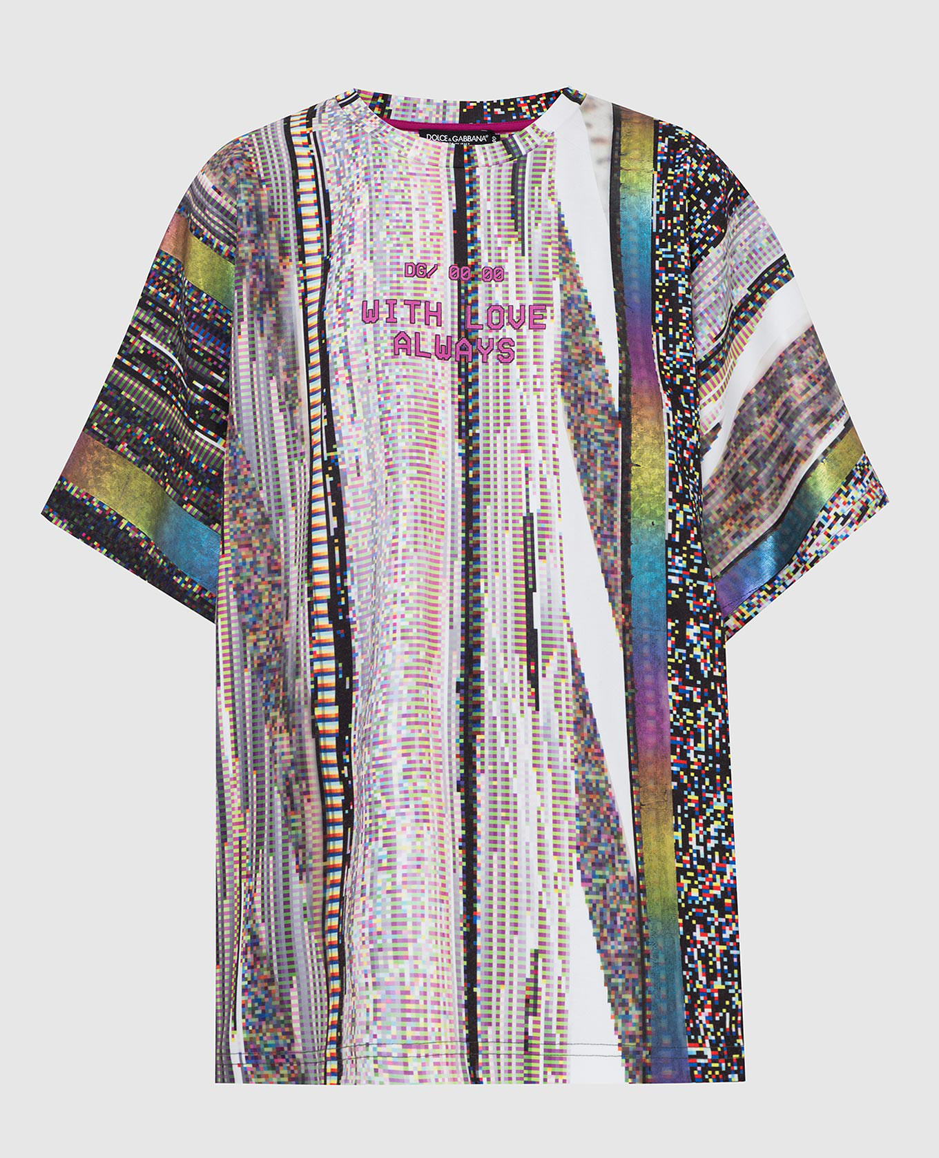 T-shirt in glitch print dolce&gabbana