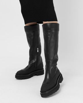 Santoni Black leather boots WSEI59721GOMNERR