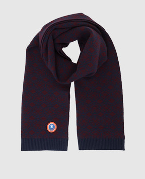 Stefano Ricci Patterned cashmere children's scarf in maroon K808008SCIY16488
