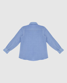 Stefano Ricci Children's blue linen shirt YC005972L1180