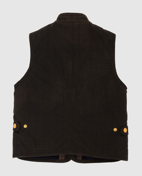 Stefano Ricci Children's dark brown checked vest YXJ6K00020HTCERA