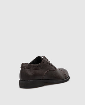 Stefano Ricci Kids Dark Brown Leather Derbies YRU03G833SKSK