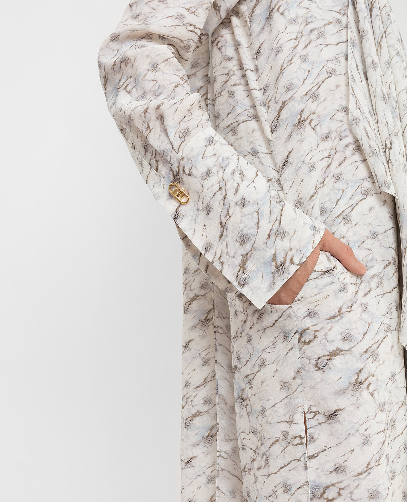Silk shirt dress in FF Karligraphy pattern Fendi 5