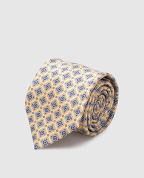 Stefano Ricci Children's yellow silk set of patterned tie and shawl YDH27031