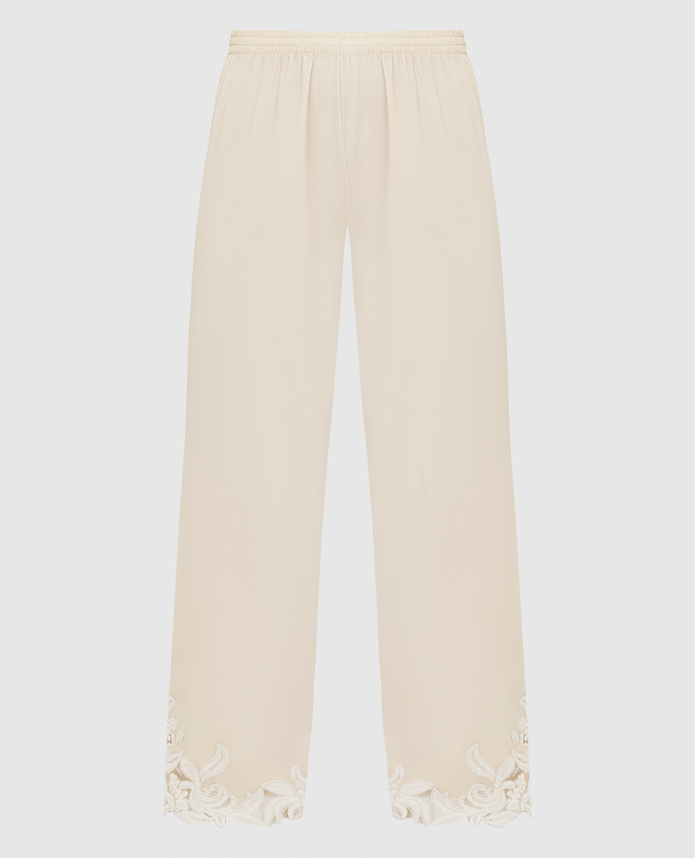Silk trousers with openwork inserts ermanno scervino