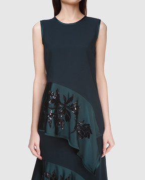 PAROSH Emerald top with sequins D310336R