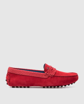 Stefano Ricci Children's red moccasins in suede and python leather YRU02G830SDPT