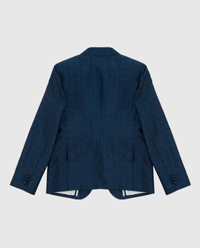 Stefano Ricci Children's dark turquoise silk jacket Y2RF372000HC3426